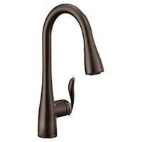 Oil rubbed bronze one-handle high arc pulldown kitchen faucet