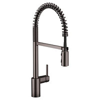 Black stainless one-handle high arc pulldown kitchen faucet