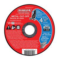 Diablo 4-1/2 in. D X 7/8 in. Aluminum Oxide Thin Kerf Metal Cut-Off Disc 25 pk