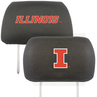 University of Illinois Embroidered Head Rest Cover Set - 2 Pieces