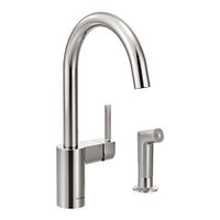 Chrome one-handle high arc kitchen faucet