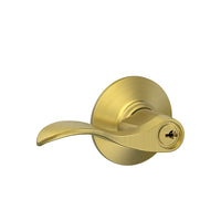 Schlage Accent Satin Brass Keyed Entry Lever 1-3/4 in.