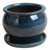 Trendspot 7 in. H x 8 in. Dia. Ceramic Pot Blue (Pack of 2)