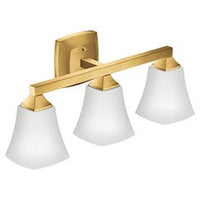 BRUSHED GOLD THREE GLOBE BATH LIGHT