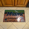 MLB - Miami Marlins Rubber Scraper Door Mat