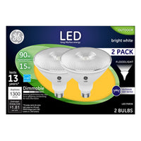 GE PAR 38 E26 (Medium) LED Floodlight Bulb Warm White 90 Watt Equivalence 2 pk