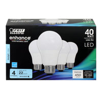 Feit Enhance A19 E26 (Medium) LED Bulb Daylight 40 Watt Equivalence 4 pk