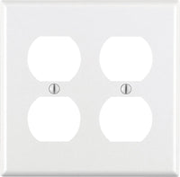 Leviton White 2 gang Plastic Duplex Outlet Wall Plate 1 pk (Pack of 25)