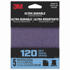 3M Ultra Durable 5.5 in. L x 4.5 in. W 120 Grit Aluminum Oxide Sanding Sheet 5 pk