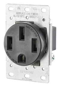 Leviton 50 amps 125/250 V Duplex Black Outlet 14-50R 1 pk