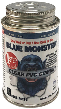 Blue Monster Clear Cement For PVC 4 oz