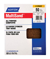 Norton MultiSand 11 in. L X 9 in. W 50 Grit Aluminum Oxide All Purpose Sandpaper 25 pk