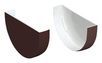 Plastmo 4 in. W Brown Vinyl Half Round Gutter End Caps