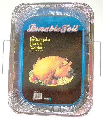 Heavy Duty Aluminum Foil Rectangular Rack Roaster With Handle 15.5