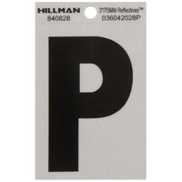 Hillman 3 in. Reflective Black Mylar Self-Adhesive Letter P 1 pc (Pack of 6)