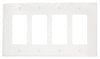 Leviton White 4 gang Thermoplastic Nylon Decorator Wall Plate 1 pk