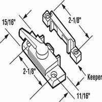 Prime-Line Painted White Zinc Sash Lock 1 pk