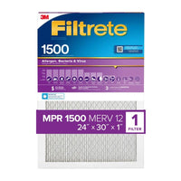 3M Filtrete 12 MERV Pleated Air Filter 30 H x 24 W x 1 D in. (Pack of 4)