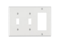 Leviton White 3 Gang Plastic Gfci/Rocker/Toggle Wall Plate 1 Pk