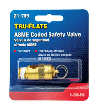 Tru-Flate Brass Safety Valve 1/4 in. Male 1 pc