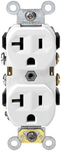 Leviton 20 amps 125 V Duplex White Outlet 5-20R 1 pk