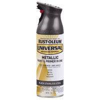 Rust-Oleum Universal Metallic Black Stainless Steel Oil-Based Spray Paint and Primer 11 oz.