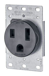 Leviton 50 amps 250 V Duplex Black Outlet 6-50R 1 pk