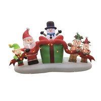 Celebrations Santa with Elf, Snowman, Deer and Presents 8 ft. Inflatable