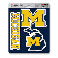 University of Michigan 3 Piece Decal Sticker Set