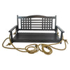 Jack Post 2 Person Black Steel/Wood Hanging Swing with Rope