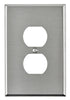 Leviton Silver 1 gang Stainless Steel Duplex Oversized Wall Plate 1 pk