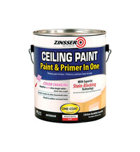 Zinsser Flat Bright White Water-Based Ceiling Paint and Primer in One Interior 1 gal (Pack of 2).