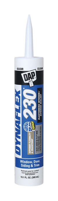 DAP Dynaflex 230 Clear Elastomeric Door, Trim and Window Sealant 10.1 oz. (Pack of 12)