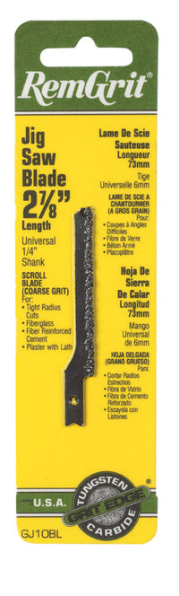 RemGrit 2-7/8 in. Carbide Grit Universal Jig Saw Blade Assorted TPI 1 pk