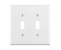 Leviton White 2 gang Thermoset Plastic Toggle Wall Plate 1 pk