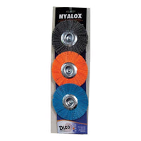 Dico NYALOX 4 in. Dia. x 1/4 in. Aluminum Oxide Mandrel Mounted Mandrel Mounted Wheel Brush Assorted Grit (Pack of 5)