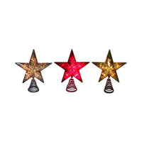 Celebrations Incandescent Assorted Mercury Star Tree Topper 10 in.