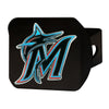 MLB - Miami Marlins Black Metal Hitch Cover - 3D Color Emblem