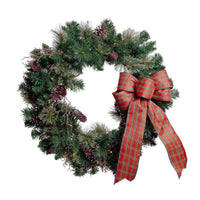 Celebrations 30 in. D LED Prelit Multicolored Twig Pine Bow Wreath (Pack of 4)