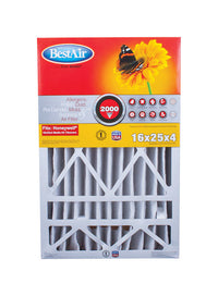 BestAir 25 in. W x 16 in. H x 4 in. D 11 MERV Pleated Air Filter (Pack of 3)