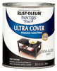 Rust-Oleum Painters Touch Ultra Cover Semi-Gloss Black Water-Based Paint Exterior and Interior 1 qt