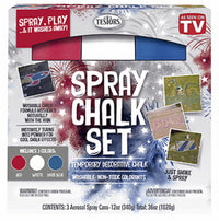 Patriotic Spray Chalk Kit: Red, White, Blue, 3-Pk., 12-oz. ea.