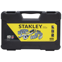 Stanley 1/4 and 3/8 in. drive Metric and SAE Mechanic's Tool Set 40 pc