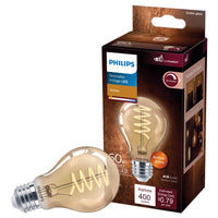 Philips A19 E26 (Medium) LED Bulb Amber 60 Watt Equivalence 1 pk