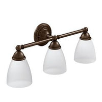 OIL RUBBED BRONZE THREE GLOBE BATH LIGHT