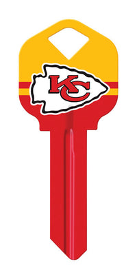 Hillman Kansas Chiefs Painted Key House/Office Universal Key Blank Single (Pack of 6).