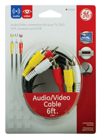 GE 6 ft. L Audio-Video Cable RCA