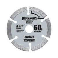 Rockwell 3-3/8 in. D X 19/32 in. Versacut Diamond Saw Blade 6 teeth 6 pc