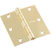 National Hardware 3-1/2 in. L Bright Brass Door Hinge 3 pk