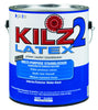 KILZ White Flat Water-Based Acrylic Stain Blocking Primer 1 gal (Pack of 4)